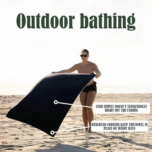 2-in-1 Magnetic Quick-Dry Towel – Sand-Free Beach Wrap & Gym Essential with Secure Snap Closure!