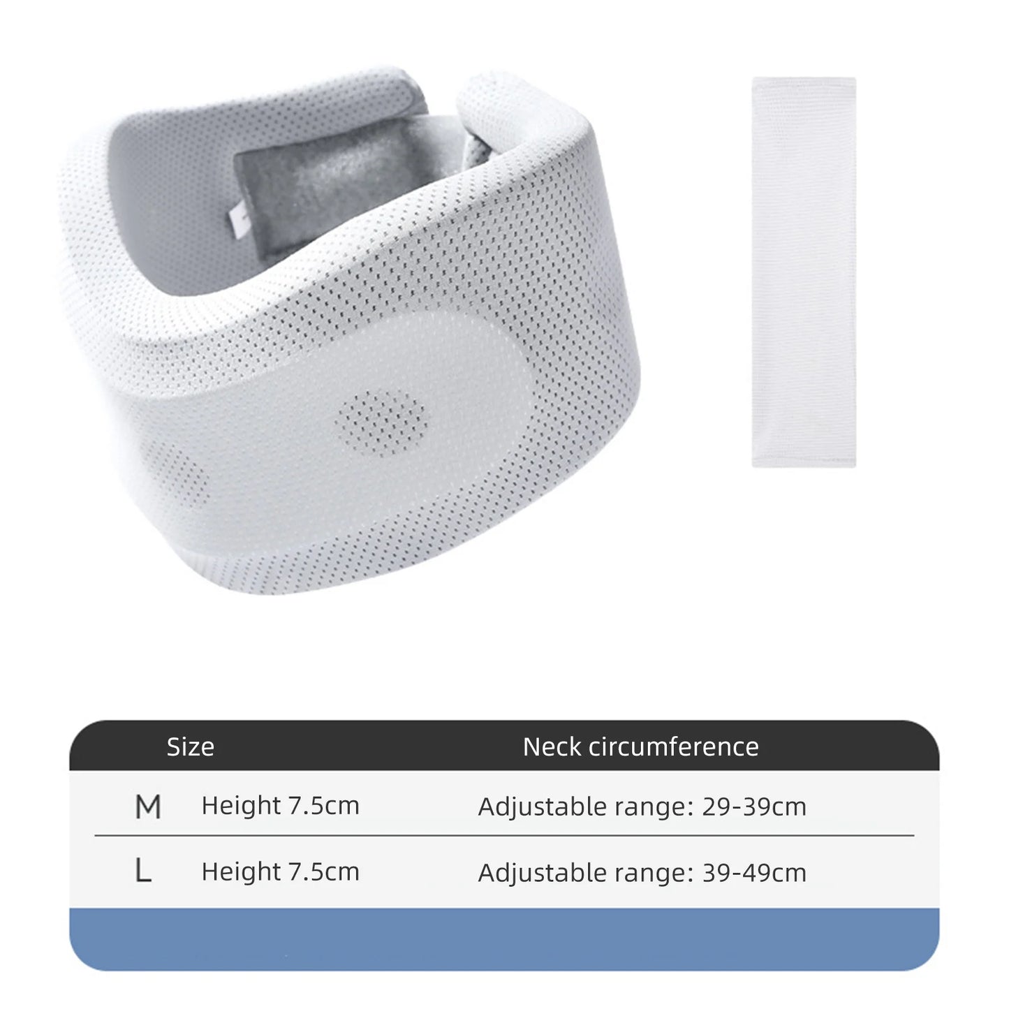 "Adjustable Soft Foam Neck Brace with Replaceable Cover"