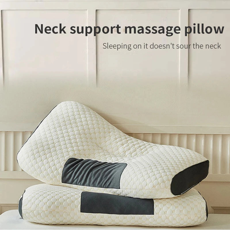 "Orthopedic Neck Pillow – Soybean Fiber SPA Massage for Better Sleep and Neck Protection"