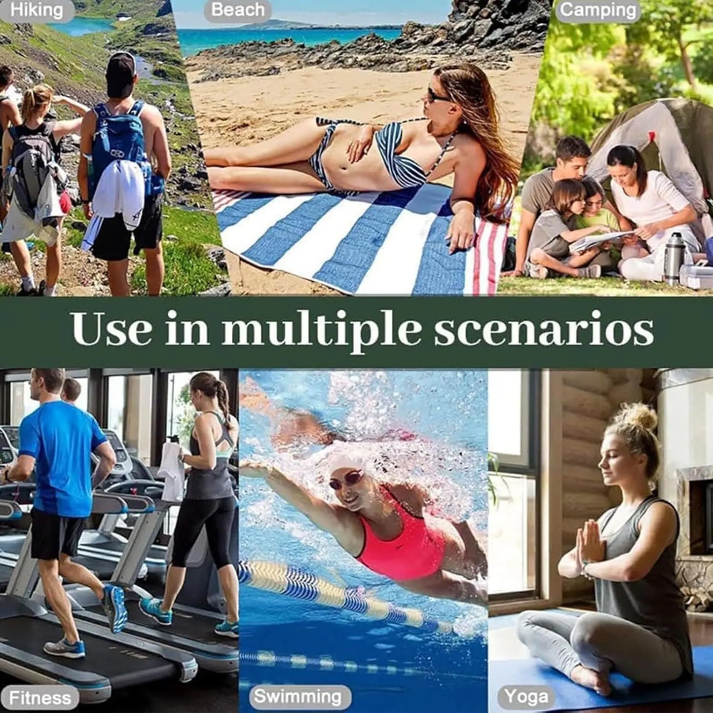 2-in-1 Magnetic Quick-Dry Towel – Sand-Free Beach Wrap & Gym Essential with Secure Snap Closure!