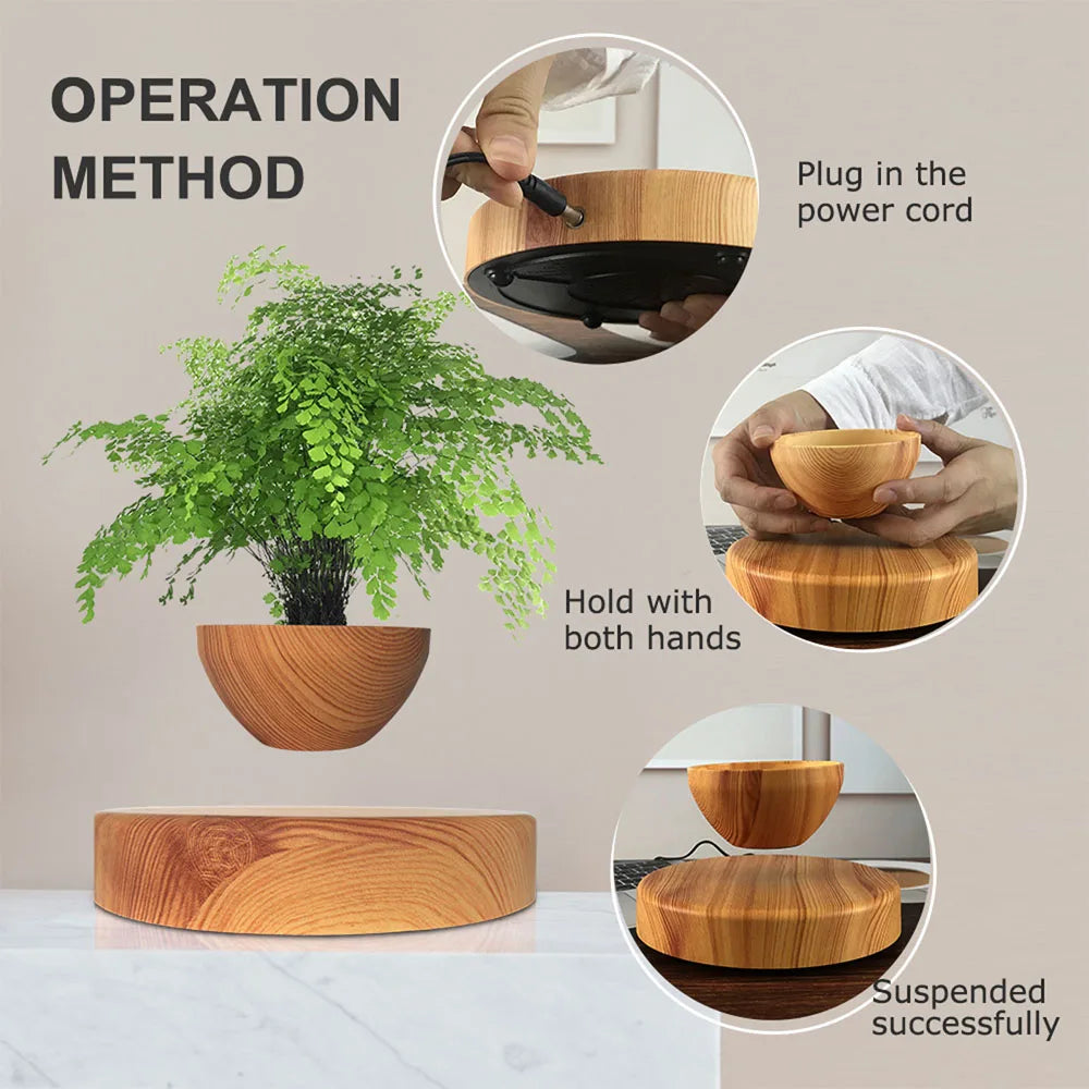 Zero Gravity Garden: Magnetic Floating Bonsai Planter
