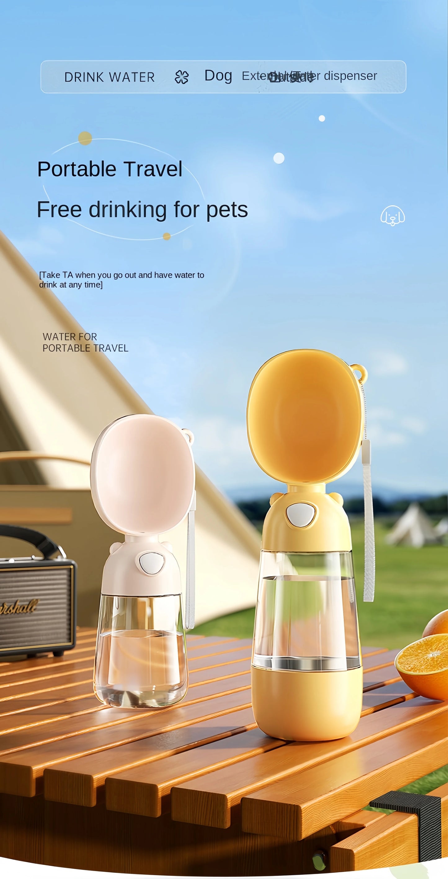 Space-Saving Pet Feeder & Water Cup – Ideal for Adventures!